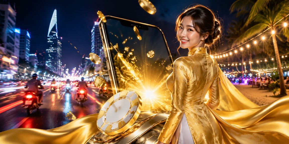 Phụ nữ mặc áo dài tại TP.HCM sử dụng ứng dụng casino và cá cược trên điện thoại