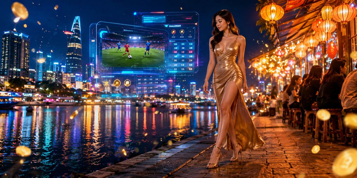 Người dùng tại TP. Hồ Chí Minh kích hoạt bonus chào mừng trên ứng dụng di động ban đêm